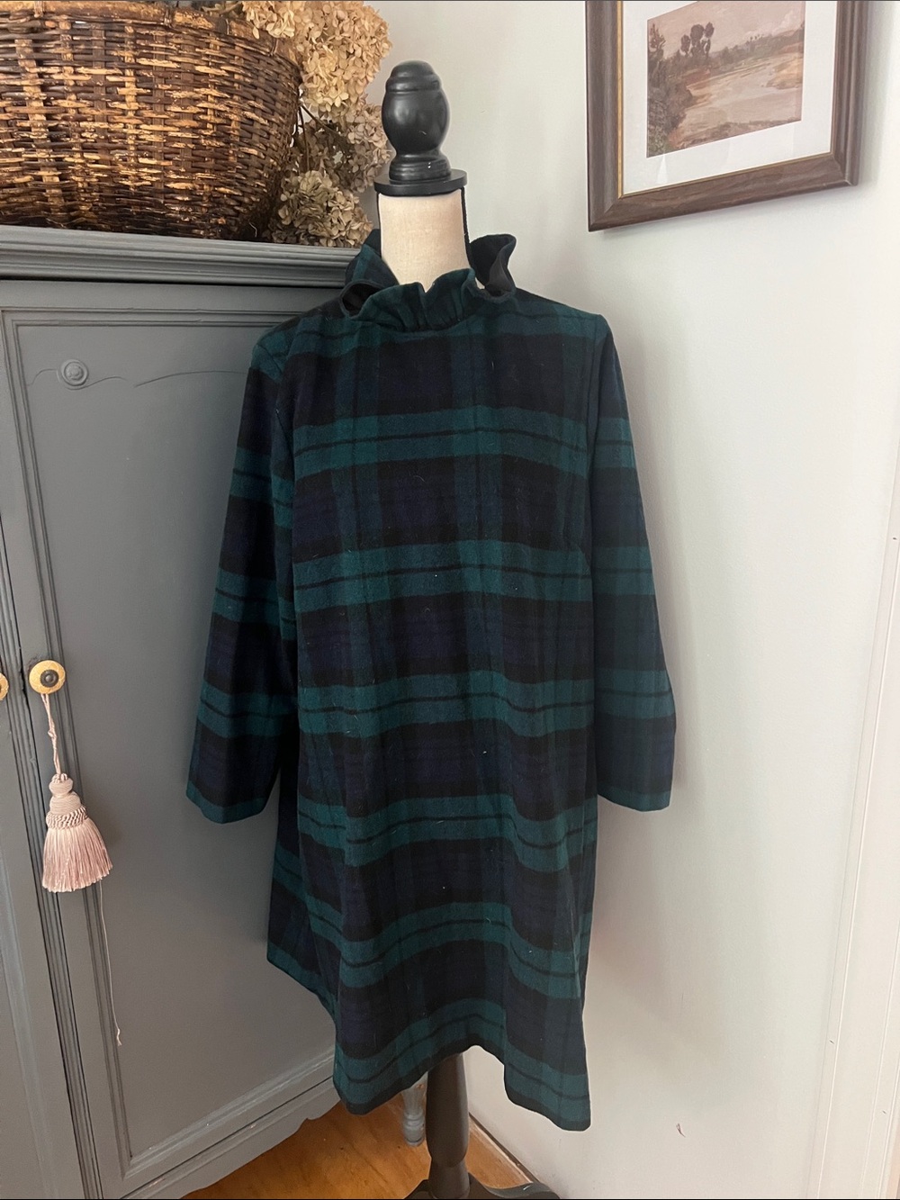 Tuckernuck Daphne Dress in Blackwatch Plaid - Picture 4 of 5